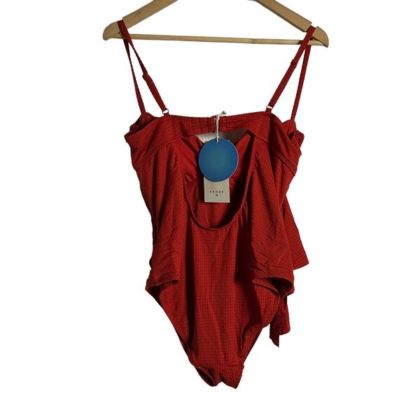 Rhode for Target Embossed Dot Ruffle Red One Piece Swimsuit Size XL - Picture 9 of 13